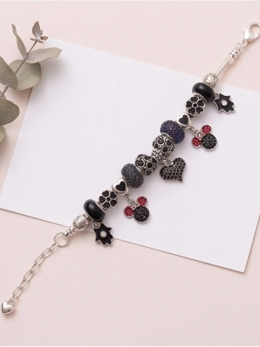 Kids Charm Bracelet with Silver & Rhinestone Accents (7–8 Inches)